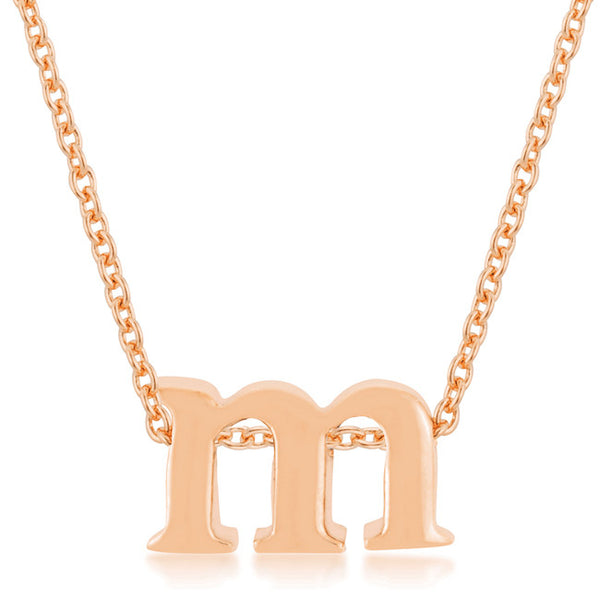 Rosegold Finish Initial M Pendant