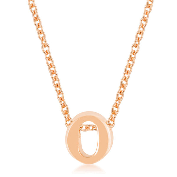 Rosegold Finish Initial O Pendant