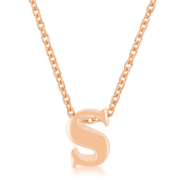 Rosegold Finish Initial S Pendant