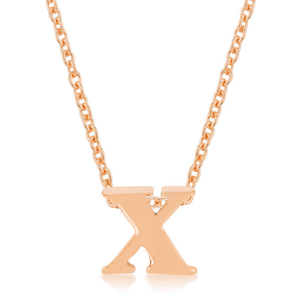 Rosegold Finish Initial X Pendant