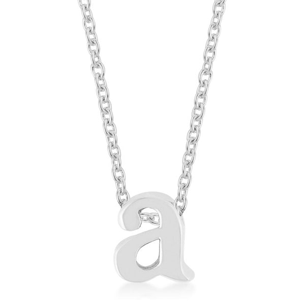 Silvertone Finish Initial A Pendant