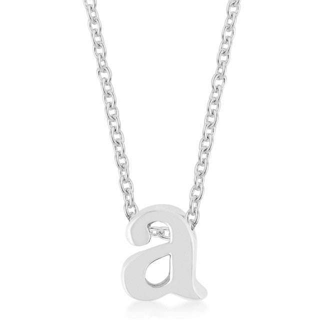Silvertone Finish Initial A Pendant