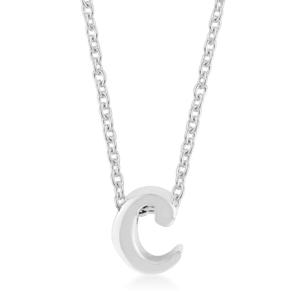 Silvertone Finish Initial C Pendant