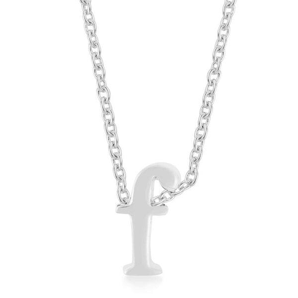 Silvertone Finish Initial F Pendant