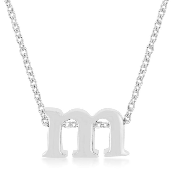 Silvertone Finish Initial M Pendant