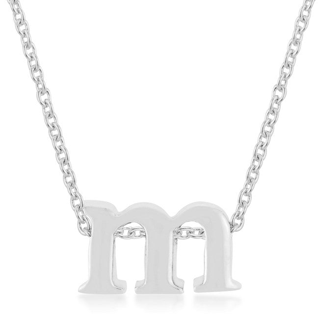 Silvertone Finish Initial M Pendant