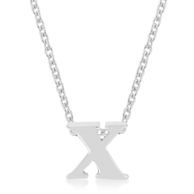 Silvertone Finish Initial X Pendant