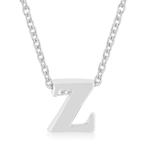 Silvertone Finish Initial Z Pendant