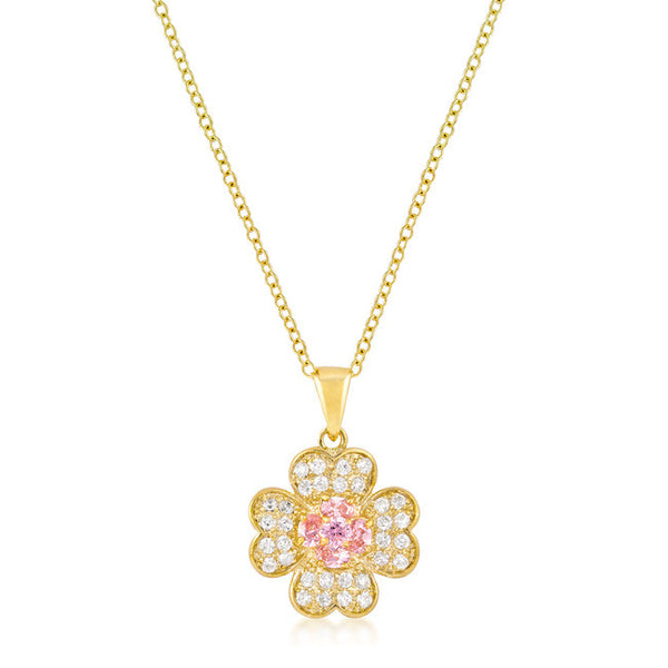 Goldtone Lucky Clover Pendant