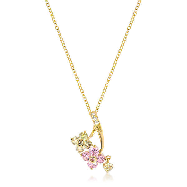 Goldtone Multi-Butterfly Pendant