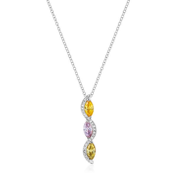 Silvertone Marquise Teardrop Pendant