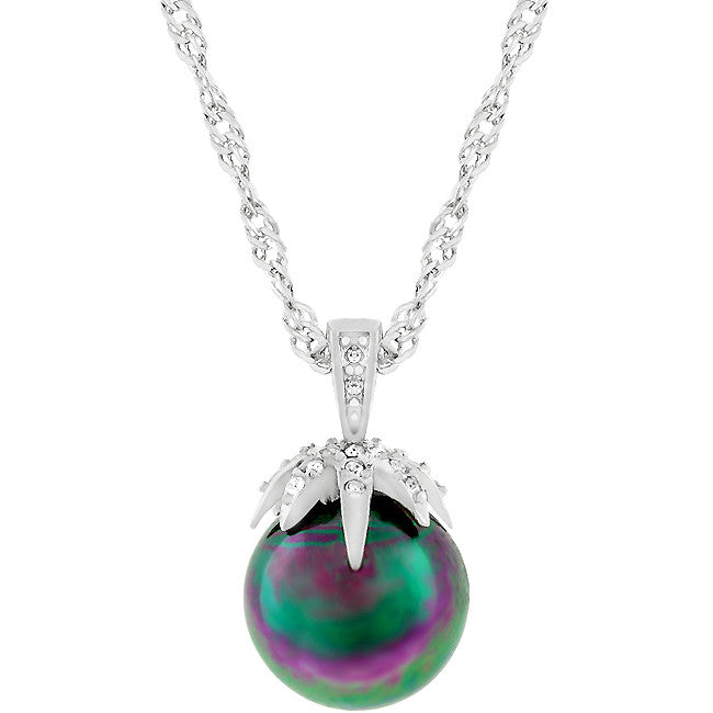 Leafed Tahitian Pearl Pendant