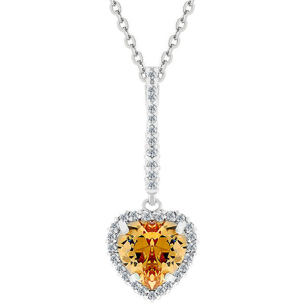 Champagne Heart Drop Pendant