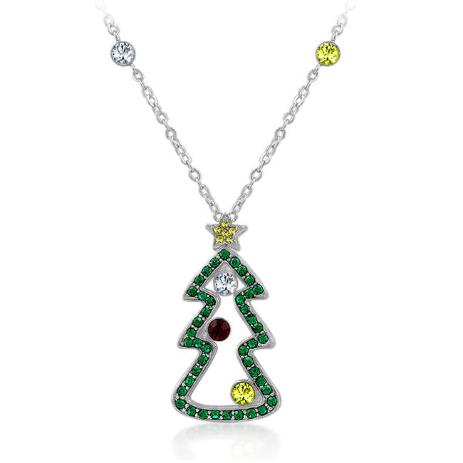 Cubic Zirconia Christmas Pendant