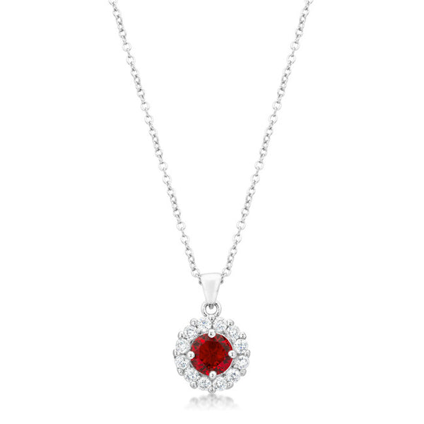 Bella Bridal Pendant in Ruby Red