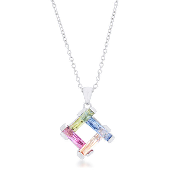 Myra Necklace 10ct Multicolor Rhodium Necklace