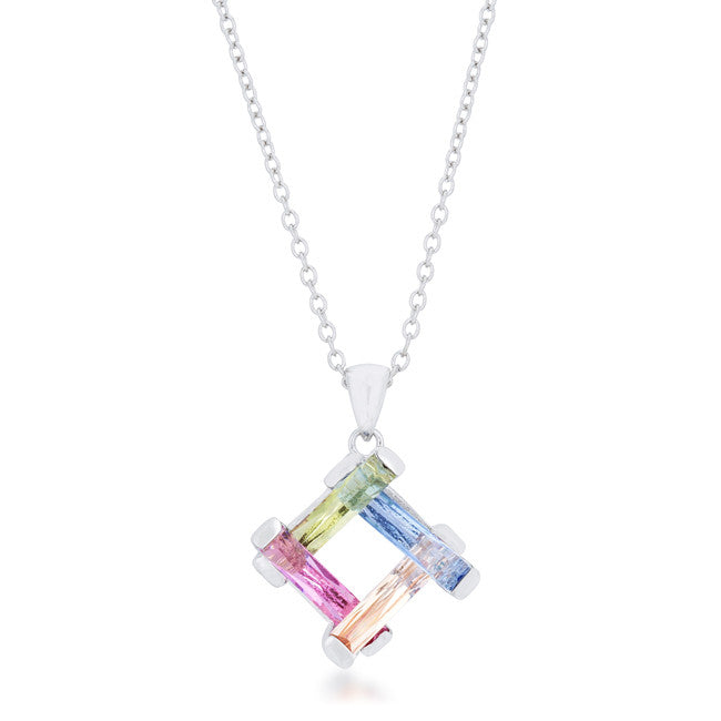 Myra Necklace 10ct Multicolor Rhodium Necklace