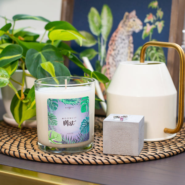 Moonlit Mist Scented Premium 10 oz Candle and Jewelry