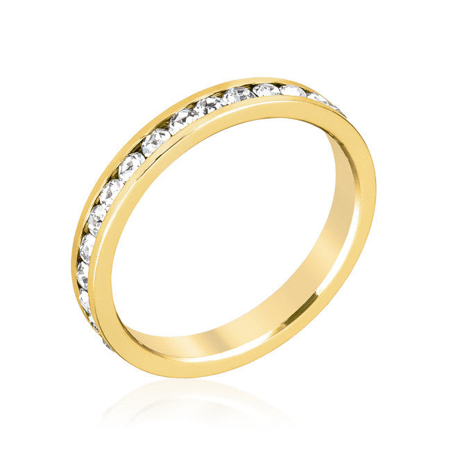 Stylish Stackables Clear Crystal Gold Ring