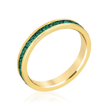 Stylish Stackables Eternity Green Crystal Ring