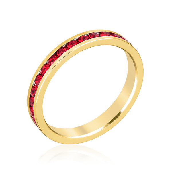 Stylish Stackables Ruby Red Gold Ring