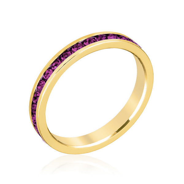 Stylish Stackables with Purple Crystal Ring