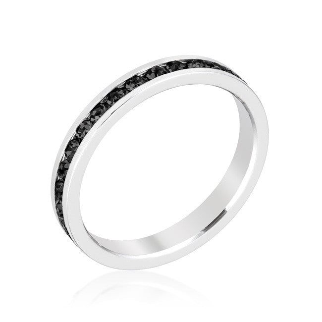 Stylish Stackables with Jet Black Crystal Ring