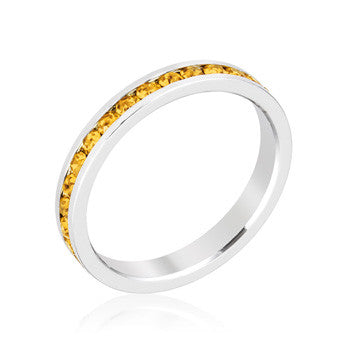 Stylish Stackables with Yellow Crystal Ring