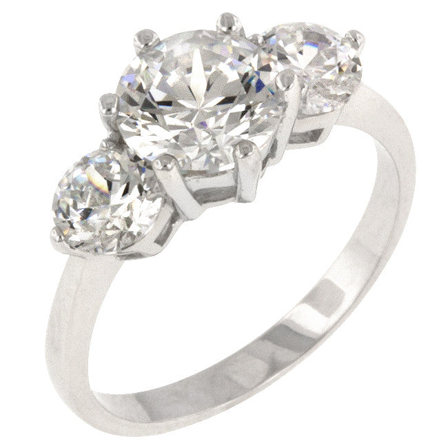 Classic Clear Triplet Engagement Ring