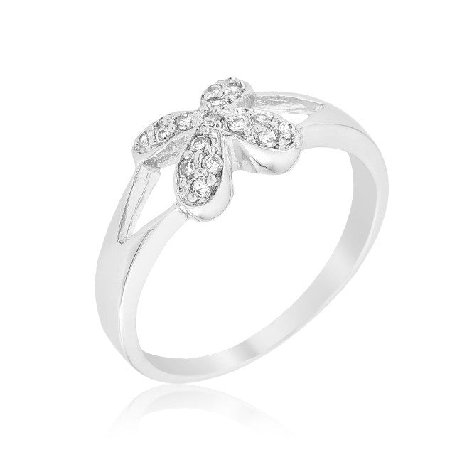 Simple Flower CZ Ring