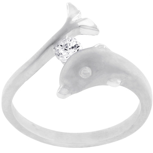 Tension Set Dolphin Ring