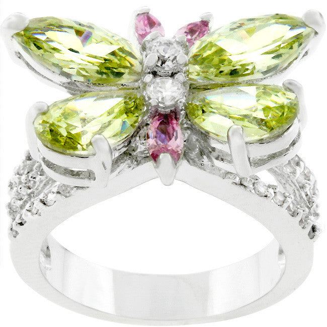 Silvertone Butterfly Cocktail Ring