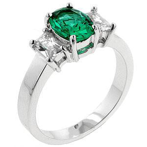 Apple Green Engagement Ring