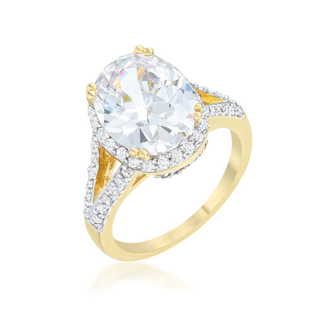 Jasmine 5.65ct CZ Two-Tone Engagement Ring