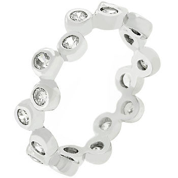 Bezel Set Clear CZ Eternity Band