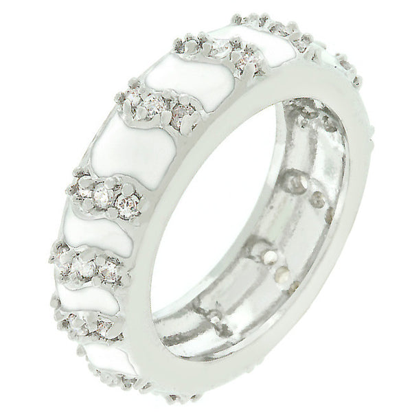 White Eternity Enamel Ring