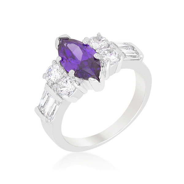 Amethyst Purple Elegant Cocktail Ring