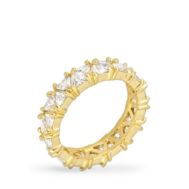 Golden Trillion Eternity Ring