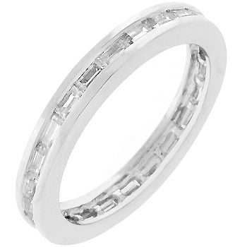 Silvertone White Eternity Ring