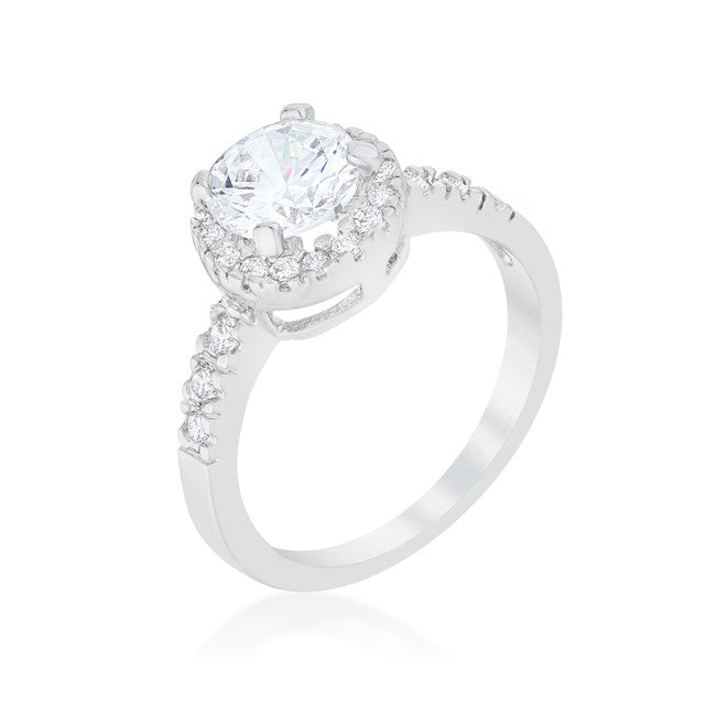 Solitaire Engagement Ring With Pave Halo