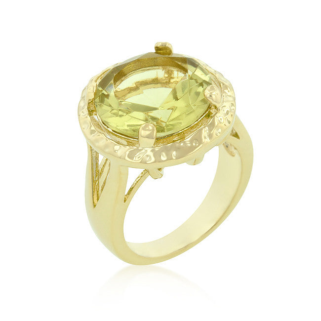 Yellow Cubic Zirconia Organic Ring