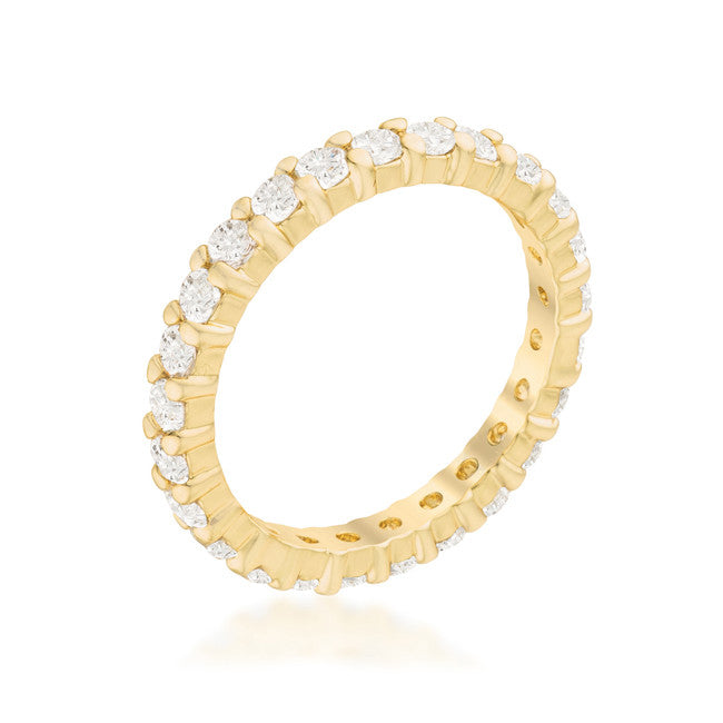 Goldtone Cubic Zirconia Eternity Band