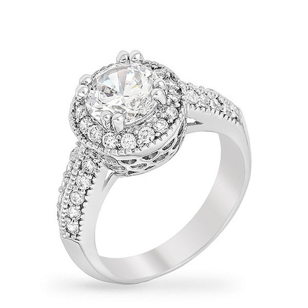 Clear Halo Engagement Ring