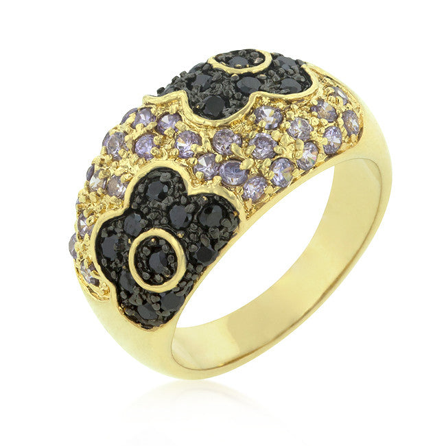 Purple and Black Rose Ring