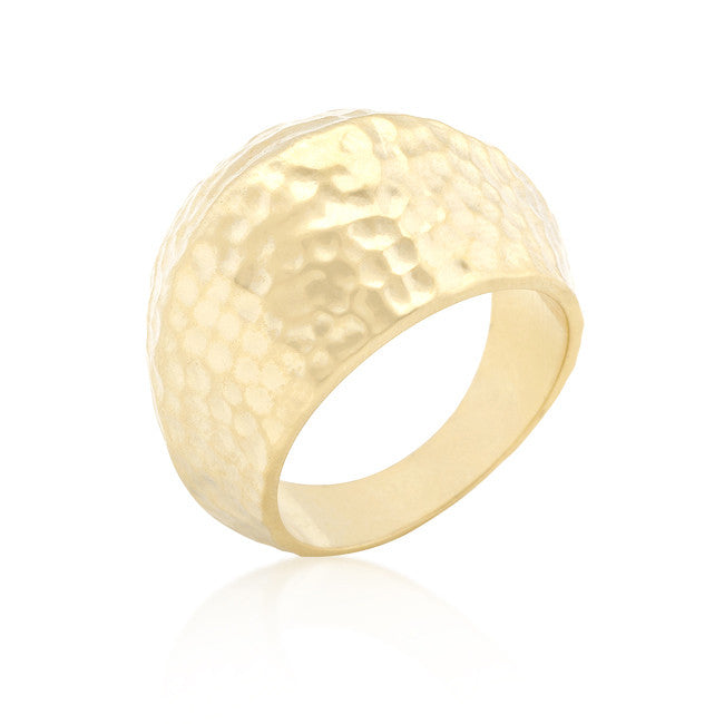 Hammered Golden Fashion Ring