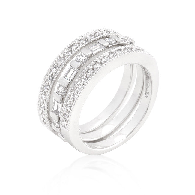 Simple Cubic Zirconia Ring Set