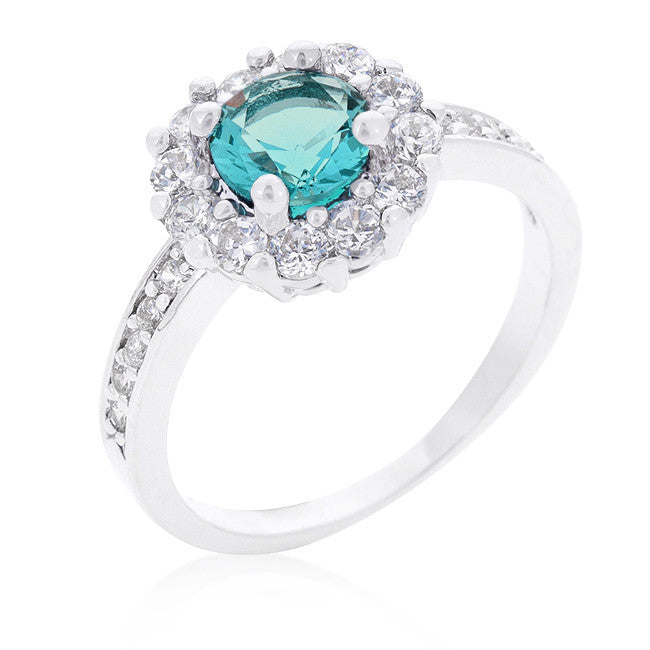Bella Birthstone Engagement Ring in Blue
