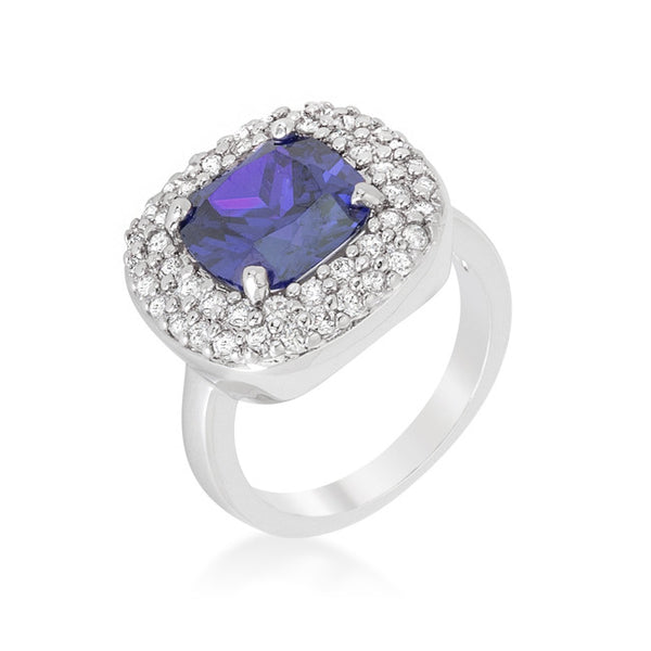 Micropave Lavender Purple Bridal Cocktail Ring