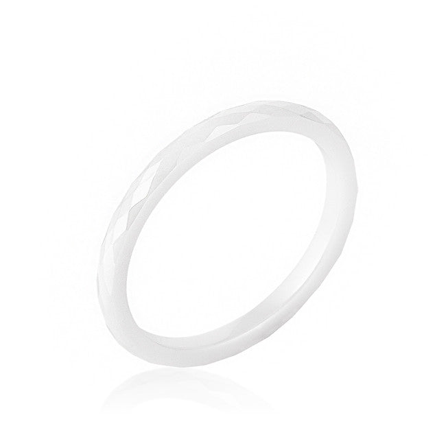 White Ceramic Band Ring