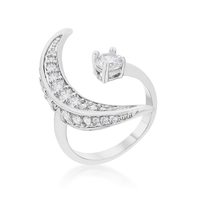 Luna .75ct CZ Rhodium Delicate Ring